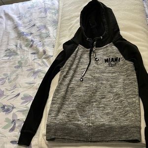 PINK Black+Gray Zip-Up Sweater
